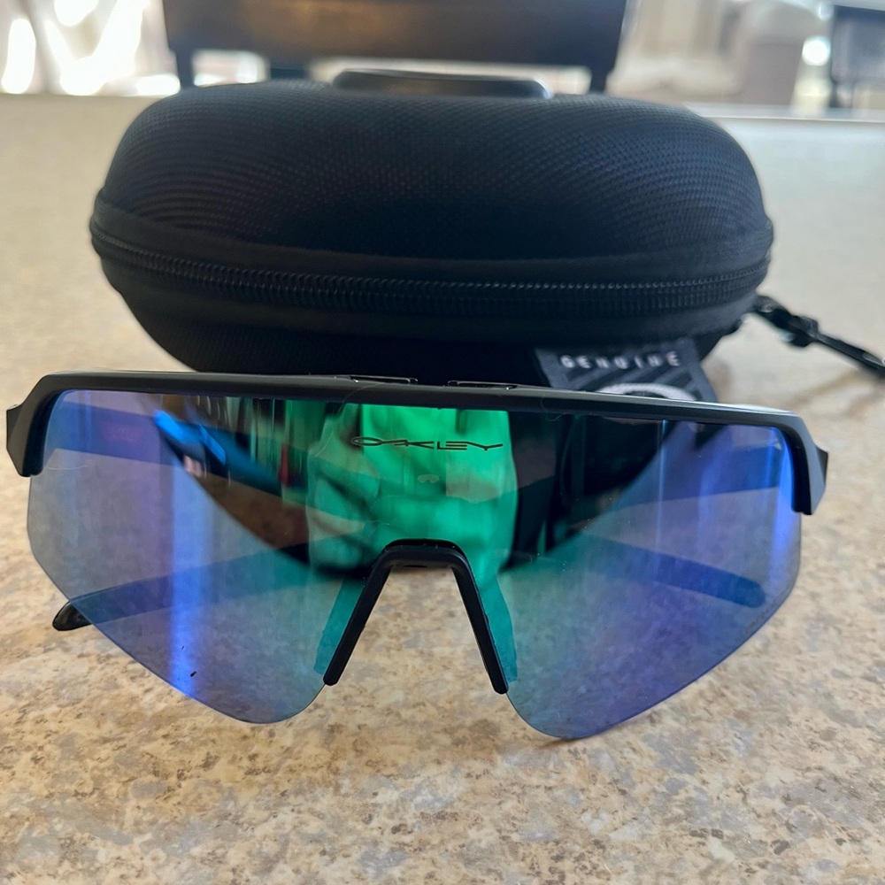 Oakley Black Frame with Blue Lenses Sunglasses